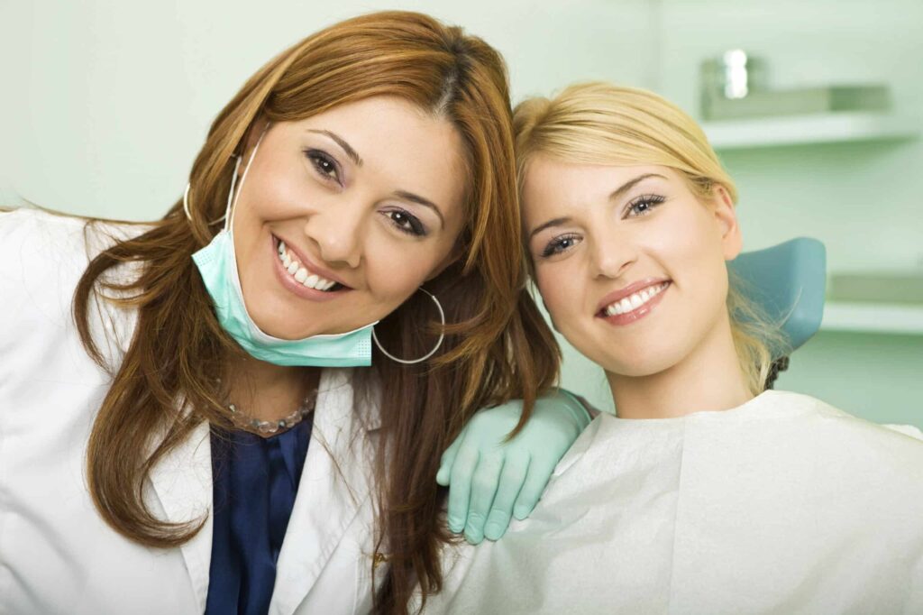 Young woman and her dentist